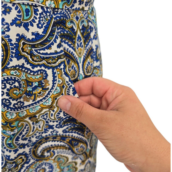 J Crew Dolores Silk Sheath Dress Peacock Paisley Print Size 6 Short Sleeve‎ Blue - Picture 7 of 14